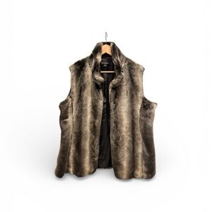 Via Spiga Tan Faux Fur Vest